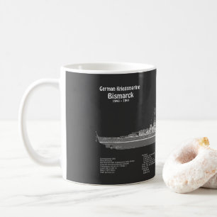 Mug Plans de conception du cuirassé Bismarck PD