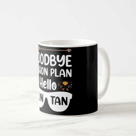 Mug Plans de cours d'adieu Bonjour Professeur bronzé d (Devant droit)