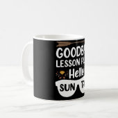 Mug Plans de cours d'adieu Bonjour Professeur bronzé d (Devant gauche)