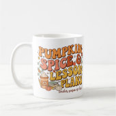 Mug Plans de cours Spice Citrouille Cadeau Rétro Profe (Gauche)