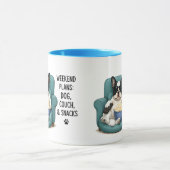 Mug Plans de week-end Canapé pour chien Snacks Citatio (Centre)