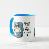 Mug Plans de week-end Canapé pour chien Snacks Citatio (Devant gauche)