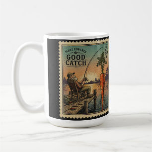 Mug Plant Powered Good Catch - Art du timbre vintage