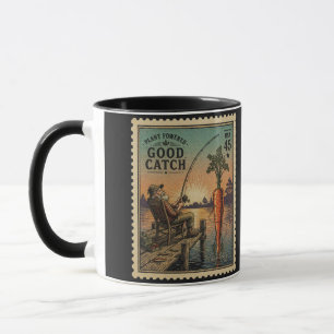 Mug Plant Powered Good Catch - Art du Timbre Vintage