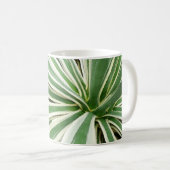 Mug Plante Agave Vert et blanc rayé (Devant droit)