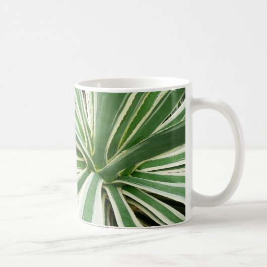 Mug Plante Agave Vert et blanc rayé (Droite)
