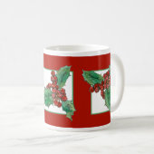 Mug Plante botanique de Noël Holly Dessin rouge (Devant droit)