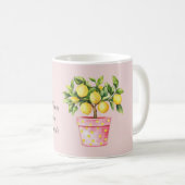 Mug Plante de citron jaune de pot rose (Devant droit)
