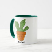 Mug Plante de fleur de cactus succulent esthétique (Devant gauche)