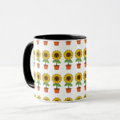 Mug Plante de tournesol Kawaii dans un pot (Devant gauche)