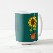 Mug Plante de tournesol Kawaii dans un pot | Ajouter d (Devant droit)