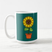 Mug Plante de tournesol Kawaii dans un pot | Ajouter d (Gauche)