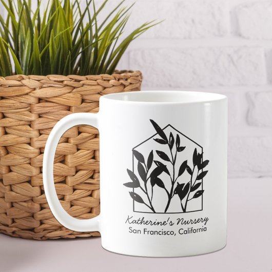 Mug Plante d'intérieur noire minimaliste abstraite mod