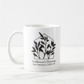 Mug Plante d'intérieur noire minimaliste abstraite mod (Gauche)