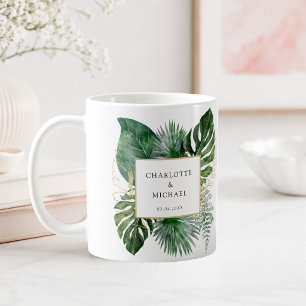 Mug Plante Élégante Tropicale Tendance Mariage