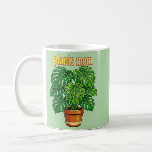 Mug Plante en pot graphique aquarelle boho - "Choisiss (Gauche)