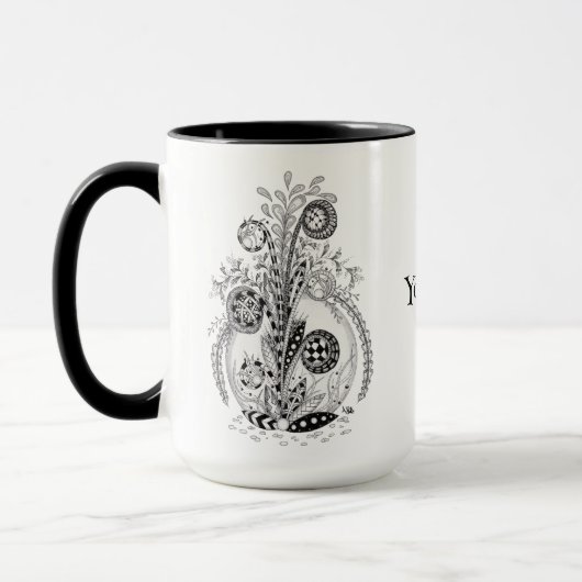 Mug Plante florale au design Tangle - (Gauche)