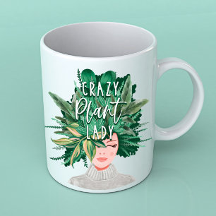 Mug Plante folle Lady Fun Aquarelle Plante Lady Hairdo