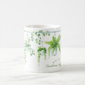 Mug Plante fou Lady Aquarelle Nom personnalisé (Centre)