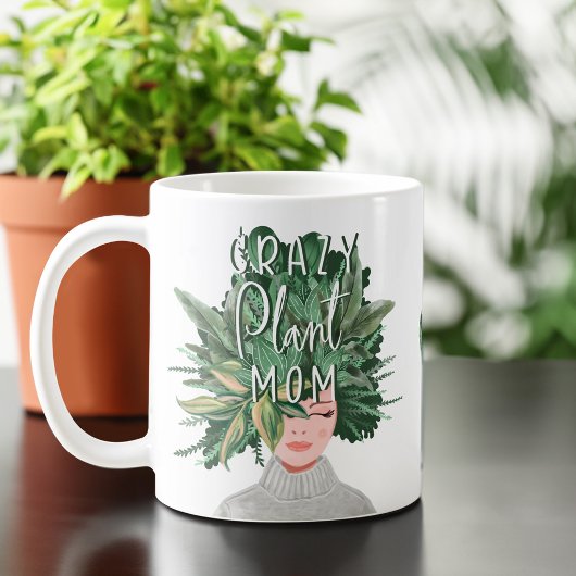 Mug Plante fou Maman Fun Aquarelle Plante Maman Hairdo