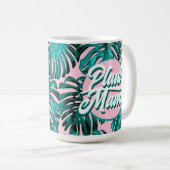 Mug Plante Mama Turquoise rose Monstera Jungle Feuille (Devant droit)