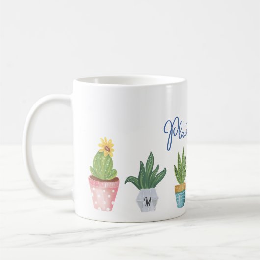 Mug Plante Maman Fun & mignon Pote Plante Monogramme (Gauche)