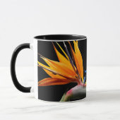Mug Plante oiseau de paradis orange sur fond noir (Gauche)