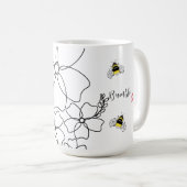 Mug Plantes colorés et aquarelle de bourdon (Devant droit)