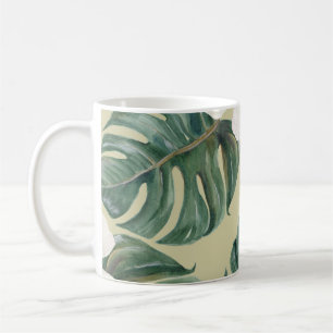 Mug Plantes d'aquarelle tropicale : motif transparent.