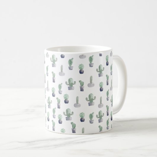 Mug Plantes de cactus aquarelle (Devant droit)