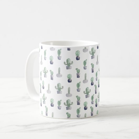 Mug Plantes de cactus aquarelle (Devant gauche)