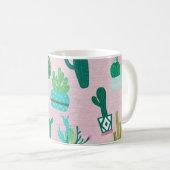 Mug Plantes de cactus cactées rustiques sud-ouest rose (Devant droit)
