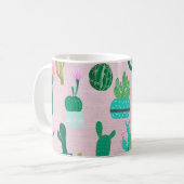 Mug Plantes de cactus cactées rustiques sud-ouest rose (Devant gauche)