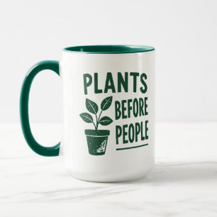 Mug Plantes drôles avant les gens Art de tampon à encr