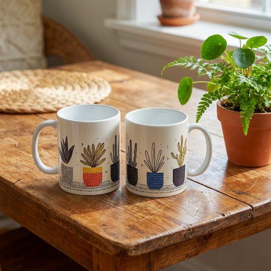 Mug Plantes Pots Ligne fun Botanique