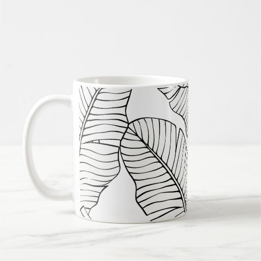 Mug Plantes tropicaux, fleurs, croquis de jungle. (Gauche)
