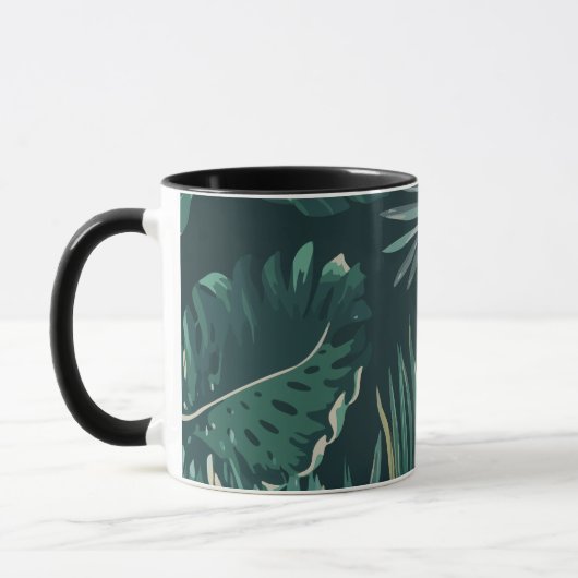 Mug Plantes tropicaux vert foncé (Gauche)