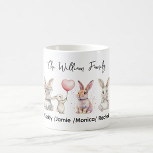 Mug Plaque de famille de lapin de Pâques mignon – Pers