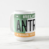 Mug Plaque de licence personnalisée Antrim Irlande (Devant gauche)