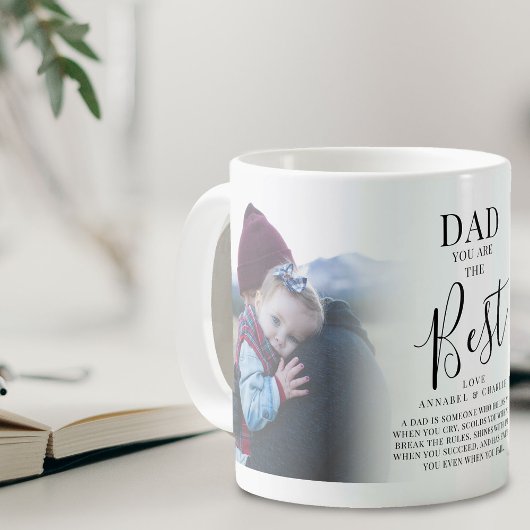 Mug Plaque de nom et de citation de photos 'PAPA' vous