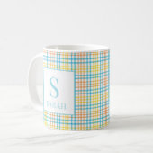 Mug Plaque de Pâques de printemps pastel avec monogram (Devant gauche)