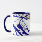 Mug Plaque de peinture Abstraite en bleu et or (Gauche)
