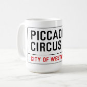 Mug Plaque de rue de cirque de Piccadilly (Devant gauche)