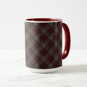 Mug Plaque de tartan croisé de Marrom avec léger relie