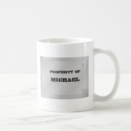 Mug Plaque d'identification en métal (Droite)