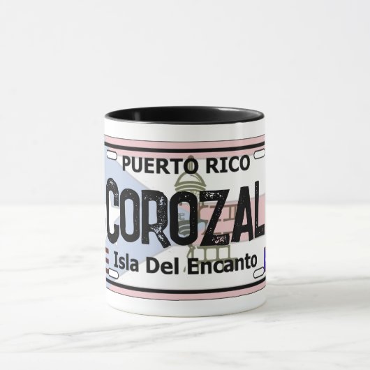 Mug Plaque d'immatriculation du drapeau de Corozal Por (Centre)