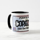 Mug Plaque d'immatriculation du drapeau de Corozal Por (Devant gauche)