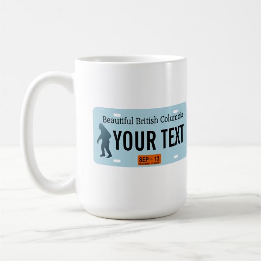 Mug Plaque d'immatriculation Sasquatch de la Colombie- (Gauche)
