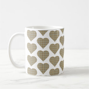 Mug Plaqué en forme de cœur Brun Clair Bleu Blanc