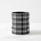 Mug Plaque grise et noire avec nom de monogramme (Centre)